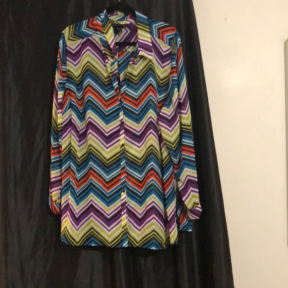Lane Bryant polyester blouse.